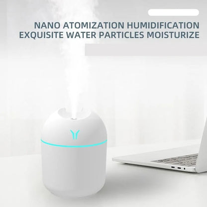 250ML USB Mini Air Humidifier & Aroma Essential Oil Diffuser – Ultrasonic Mist Maker with LED Color Lamp