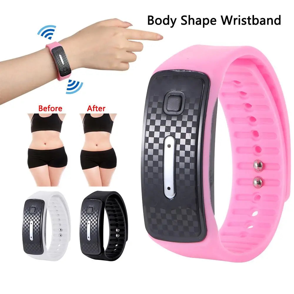 Ultrasonic Body Shape Wristband – Smart Magnetic Lymphatic Detox Bracelet with Heart Rate Monitor & Pedometer