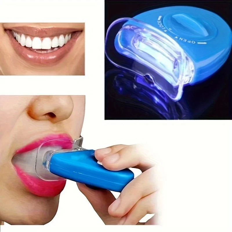 LED Blue Light Teeth Whitening Kit – Cold Light for Home Use, Wireless & Easy Application