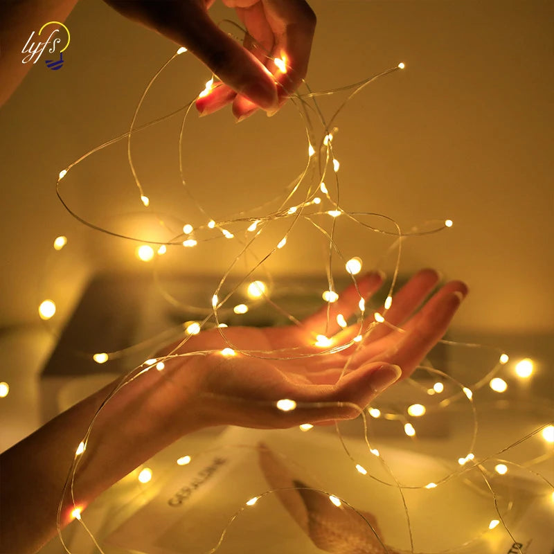 10 Pcs Fairy Lights String – Battery-Powered Decorative Lights for Home, Bedroom, and Garden