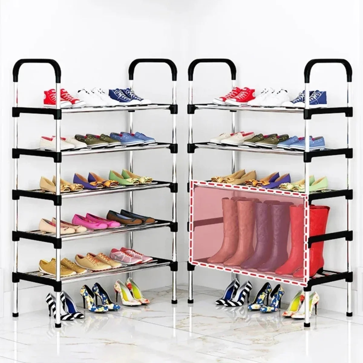 Multi-Layer Dustproof Shoe Rack – Space-Saving Storage Cabinet for Living Room