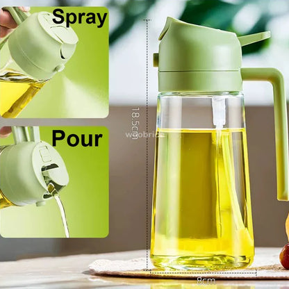 2-in-1 Olive Oil Spray Dispenser – Comfortable Handle for Barbecue, Air Frying, Oven, and Camping