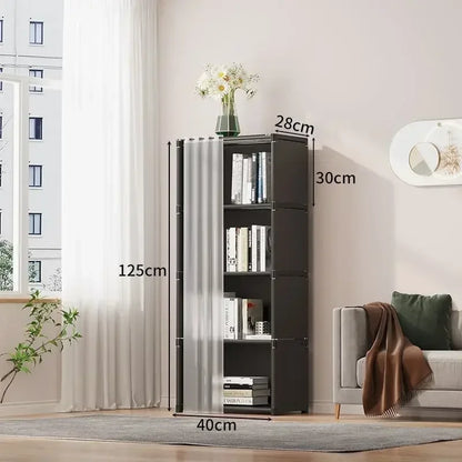 6/5 Layers Dustproof Wardrobe – High Capacity Open Bookshelf & Storage Cabinet for Bedroom