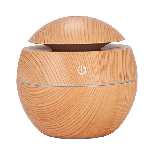 Electric Ultrasonic Humidifier & Aroma Diffuser - Wood Grain Essential Oil Mist Maker for Bedroom