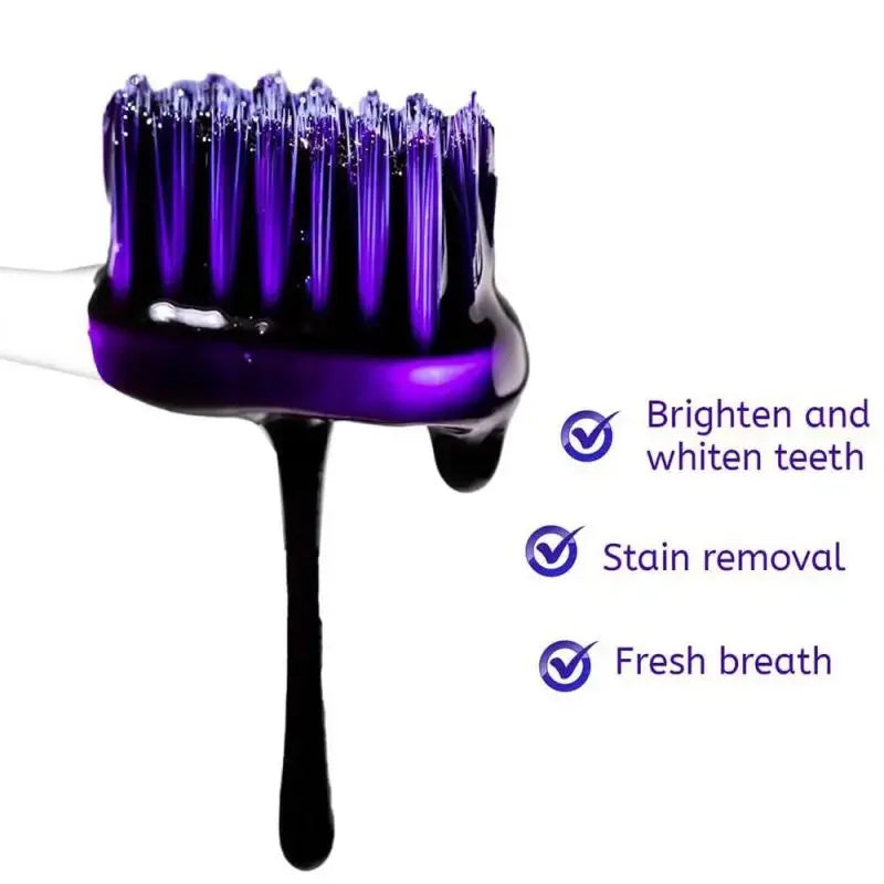 V34 SmileKit Purple Whitening Toothpaste – Stain Removal & Teeth Brightening Care (30ml)