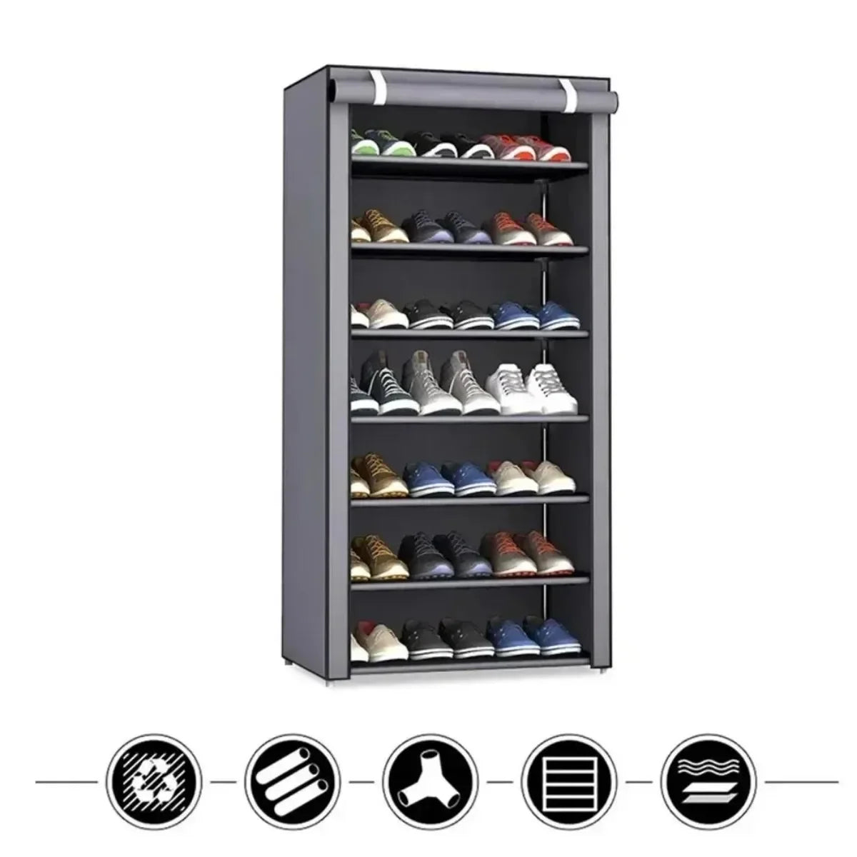 Dustproof Shoe Storage Rack Organizer – Multilayer Nonwoven Cabinet for Space-Saving Home Storage