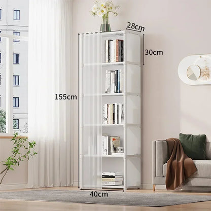 6/5 Layers Dustproof Wardrobe – High Capacity Open Bookshelf & Storage Cabinet for Bedroom