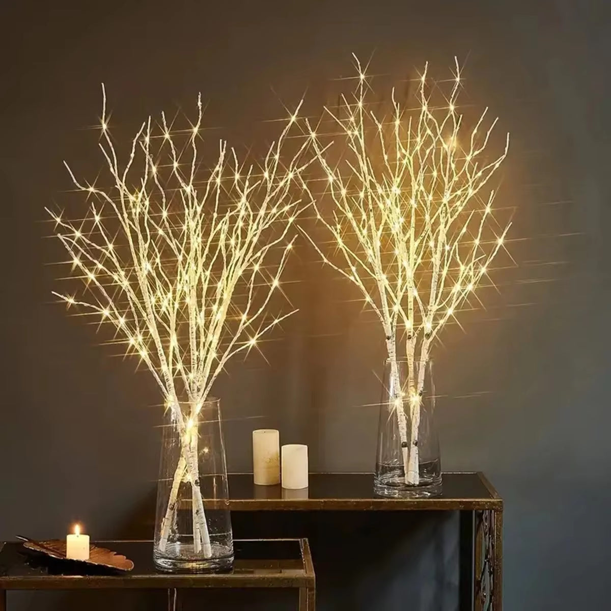 1 PC White Birch Branch LED Light – Battery Operated Festive Twig Light for Christmas & Wedding Decor