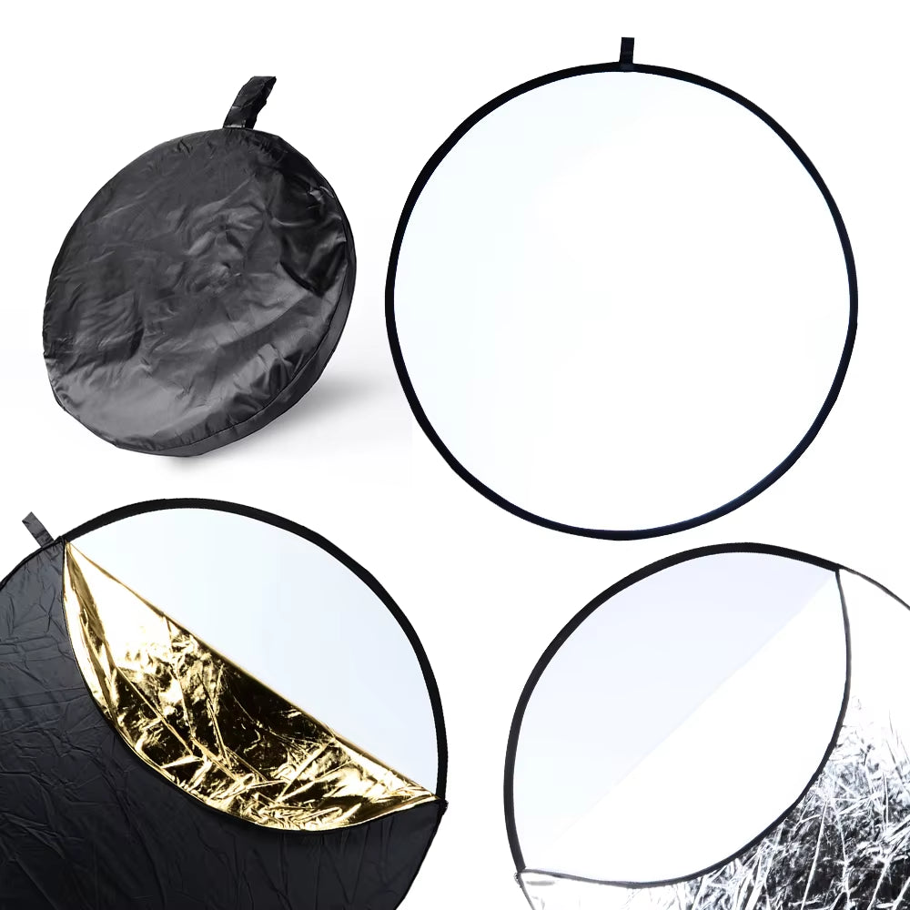 RF01 24" 5-in-1 Reflector – Portable Collapsible Soft Light for Photography