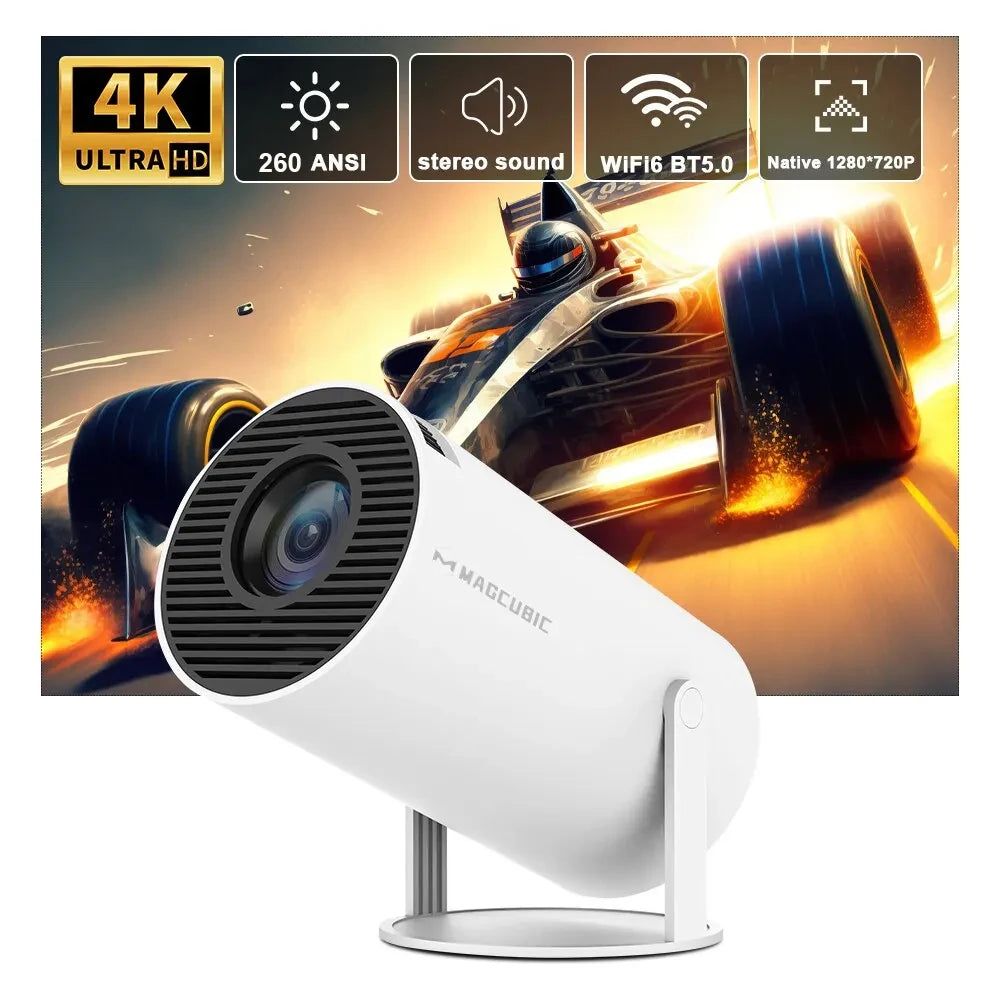 HY300 Pro 4K Projector – Android 11, Dual Wi-Fi 6, 260 ANSI Lumens, Bluetooth 5.0