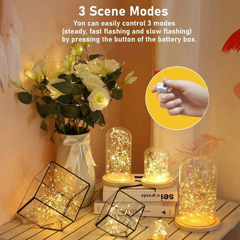 10 Pcs Fairy Lights String – Battery-Powered Decorative Lights for Home, Bedroom, and Garden