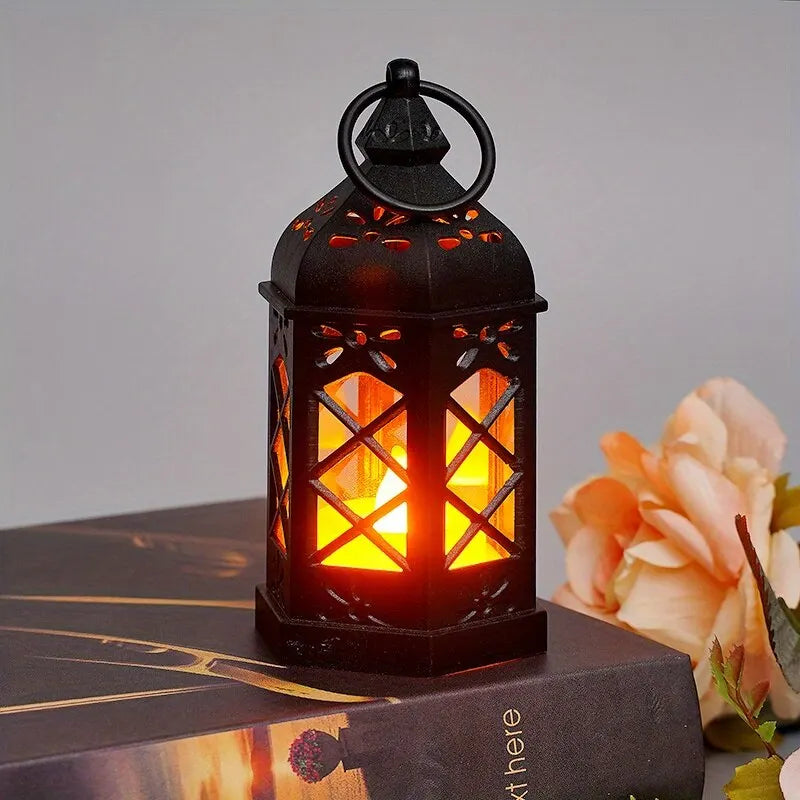 Retro Desktop Lamp – Creative Hexagonal Wind Lamp with LED for Atmosphere Decoration