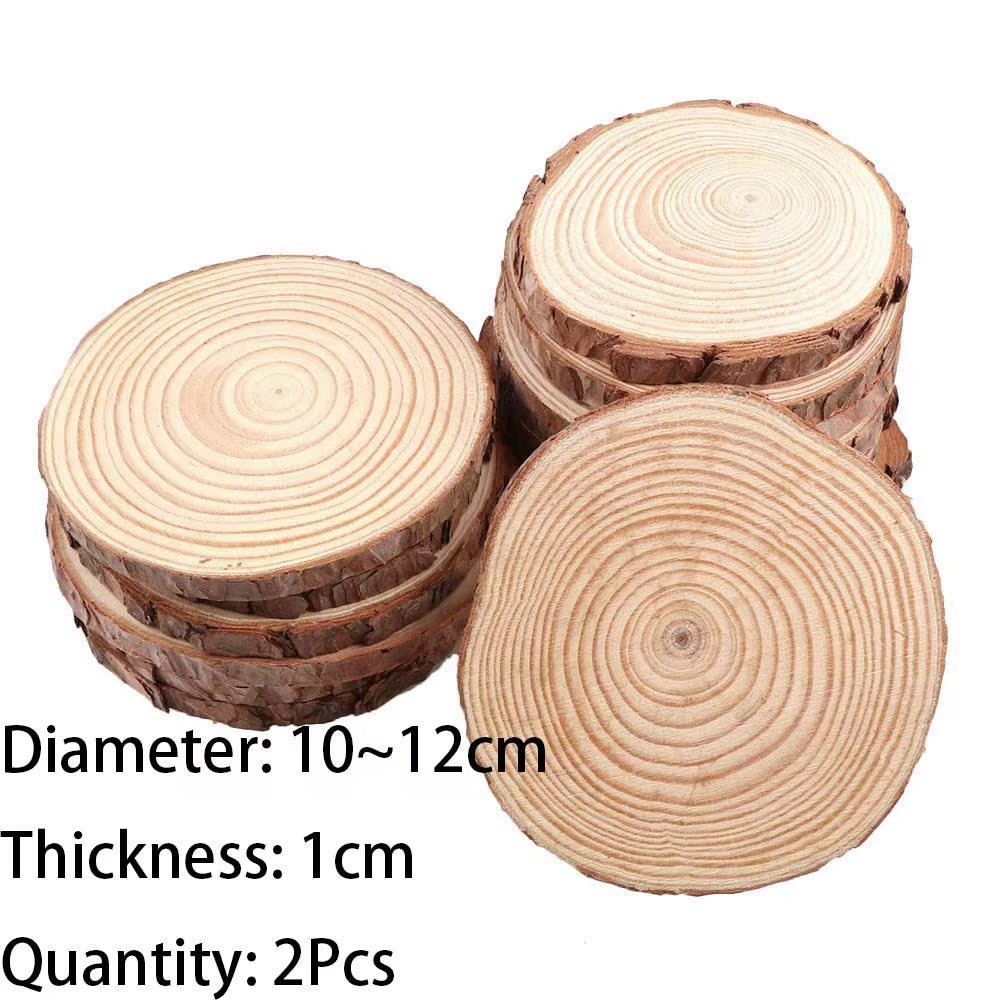 Natural Pine Wood Slices – Unfinished Round Discs with Tree Bark for DIY Crafts (3-16CM)