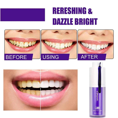 V34 SmileKit Purple Whitening Toothpaste – Stain Removal & Teeth Brightening Care (30ml)