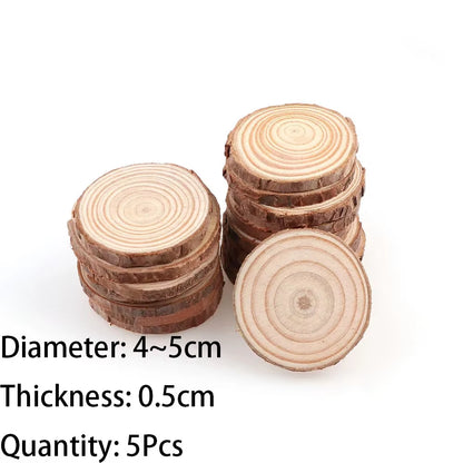 Natural Pine Wood Slices – Unfinished Round Discs with Tree Bark for DIY Crafts (3-16CM)