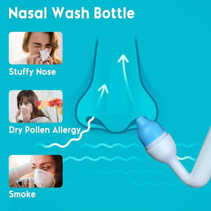 Nasal Wash Cleaner for Adults and Children – 300ml Sinus Rinse Neti Pot for Allergy Relief