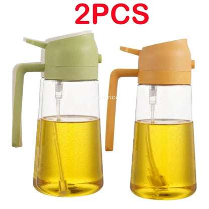 2-in-1 Olive Oil Spray Dispenser – Comfortable Handle for Barbecue, Air Frying, Oven, and Camping