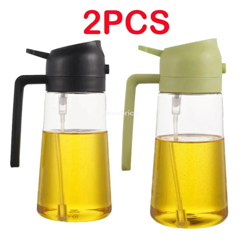 2-in-1 Olive Oil Spray Dispenser – Comfortable Handle for Barbecue, Air Frying, Oven, and Camping