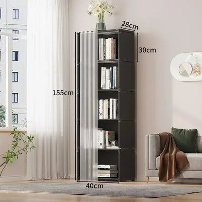 6/5 Layers Dustproof Wardrobe – High Capacity Open Bookshelf & Storage Cabinet for Bedroom