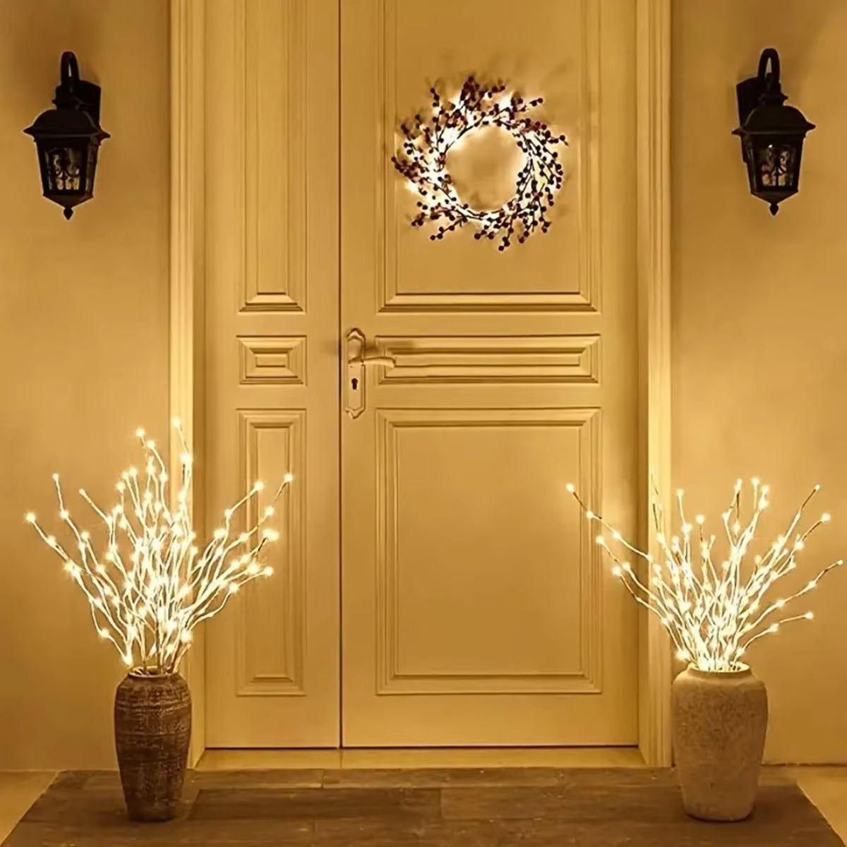 1 PC White Birch Branch LED Light – Battery Operated Festive Twig Light for Christmas & Wedding Decor