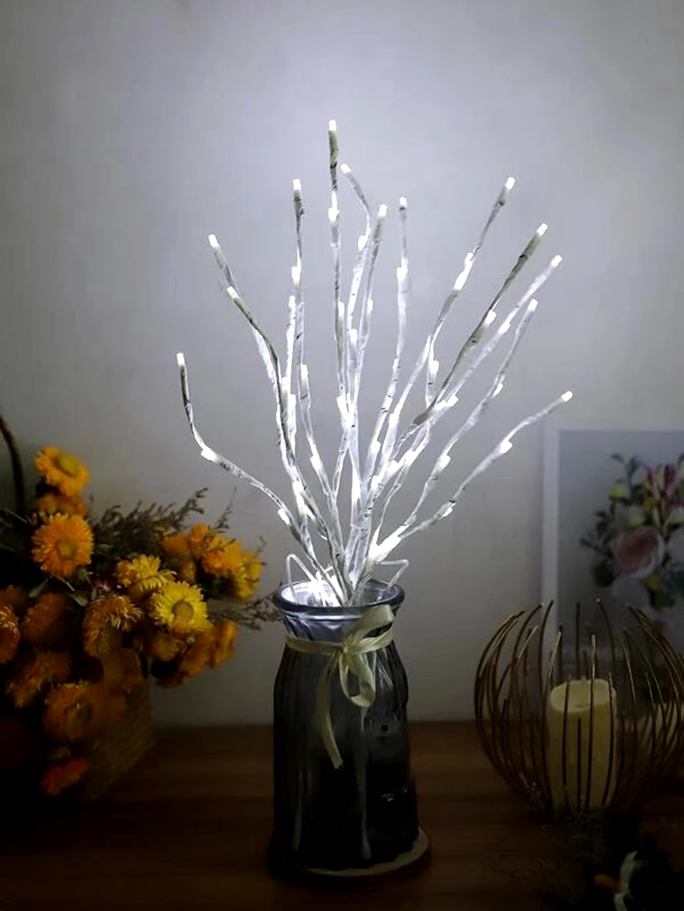 1 PC White Birch Branch LED Light – Battery Operated Festive Twig Light for Christmas & Wedding Decor