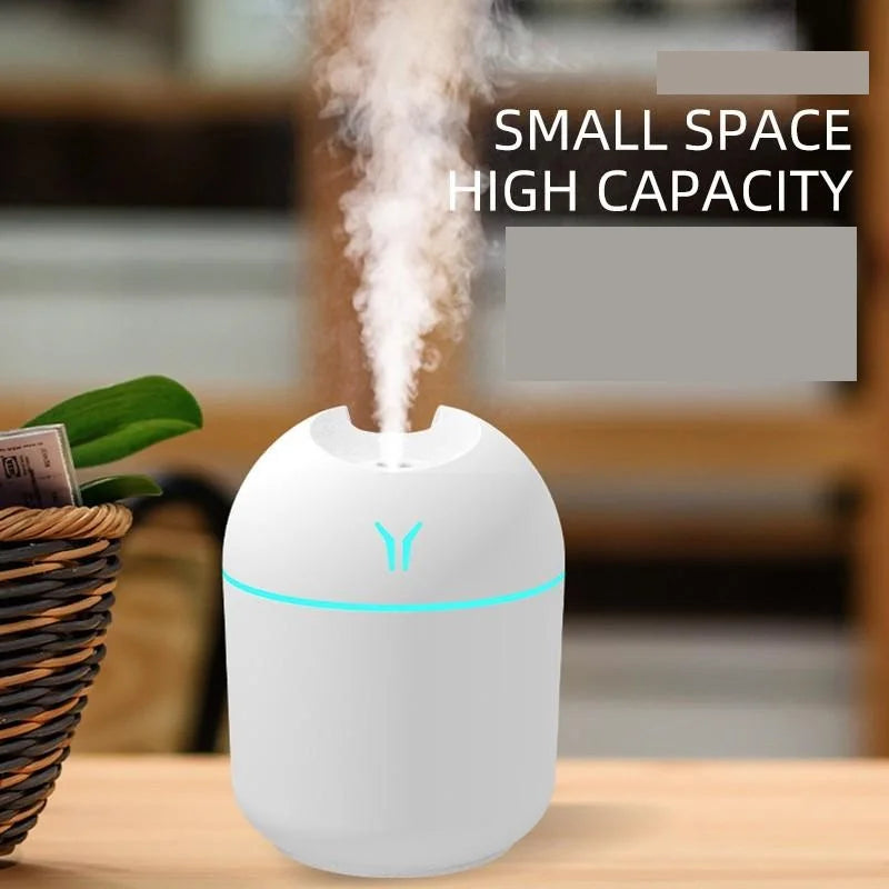 250ML USB Mini Air Humidifier & Aroma Essential Oil Diffuser – Ultrasonic Mist Maker with LED Color Lamp