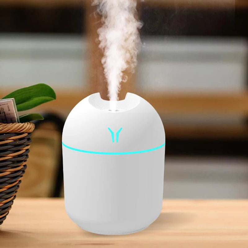 250ML USB Mini Air Humidifier & Aroma Essential Oil Diffuser – Ultrasonic Mist Maker with LED Color Lamp