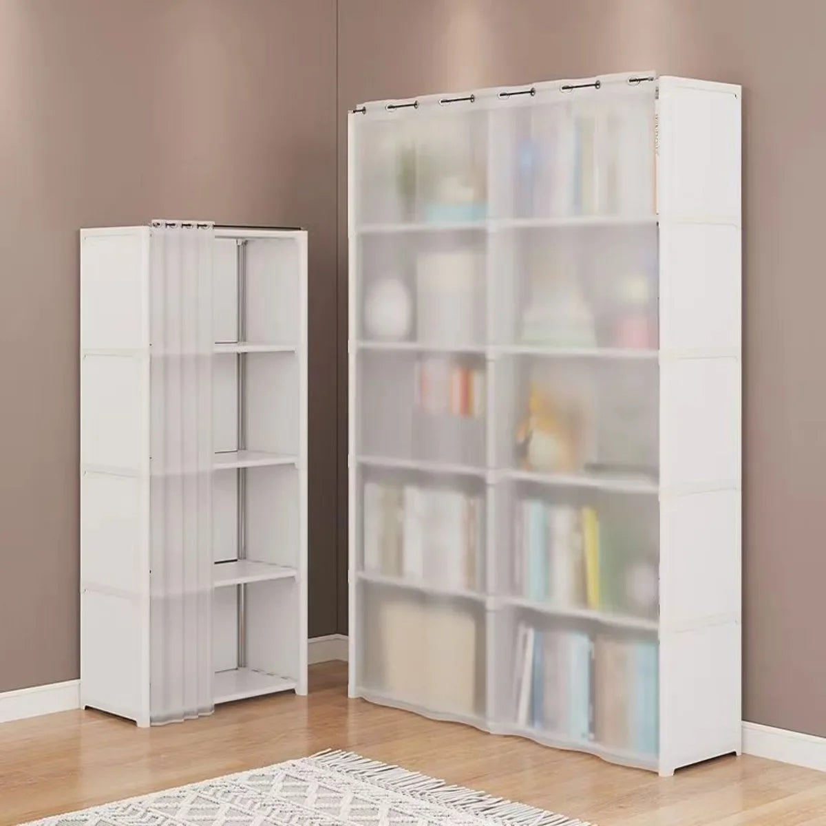 6/5 Layers Dustproof Wardrobe – High Capacity Open Bookshelf & Storage Cabinet for Bedroom