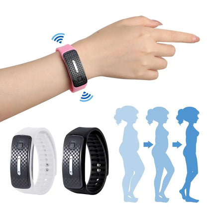 Ultrasonic Body Shape Wristband – Smart Magnetic Lymphatic Detox Bracelet with Heart Rate Monitor & Pedometer