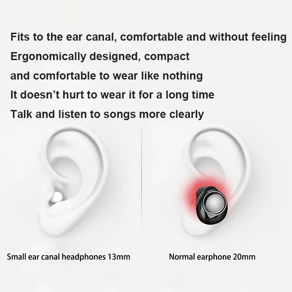 Invisible Mini Bluetooth Earphones – TWS Wireless Sleep Earbuds with HD Call & Noise Reduction