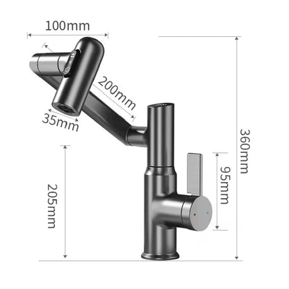 Digital Display LED Basin Faucet – 360° Rotating Multi-Function Hot & Cold Water Sink Mixer